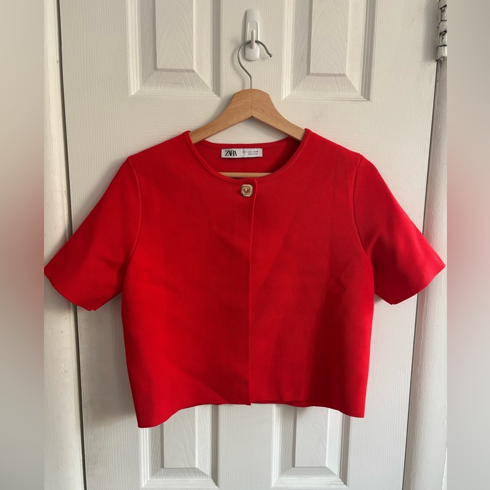 Zara Red Cropped Top